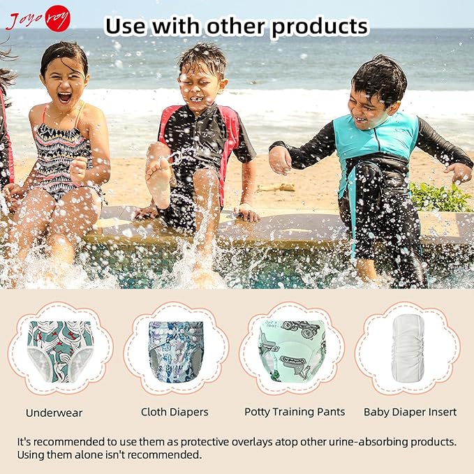 Joyo roy White Diaper Covers for Girls Plastic Underwear for Potty Training Swim Diaper Covers for Toddlers 4Pcs Rubber Training Pants for Toddlers Waterproof Plastic Pants for Toddler Boys 1T