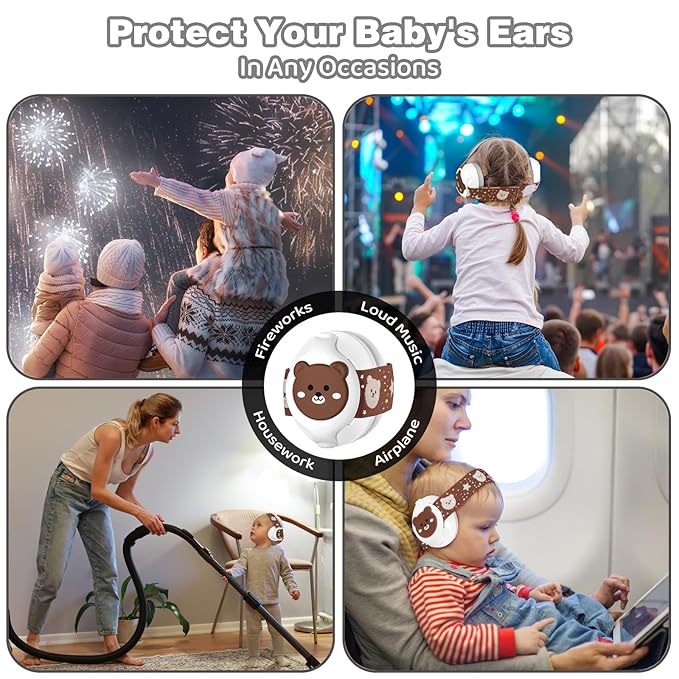 Baby Ear Muffs,25dB Infant Noise Cancelling Headphones for Babies 0-36 Months with Adjustable Headband Infant Ear Protection,Ideal Baby Travel Essentials for Outdoor,Sleep,Airplane & Music Festivals
