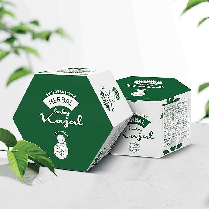 Herbal Baby Kajal for New Born - From Renowned Eye Hospital, Authentic for Babies and Adults with Gooseberry, Sahadevi, Yashtimadhu and Castor Oil, Matte Black Finish