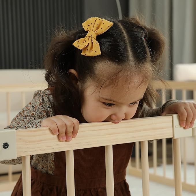 Baby Playpen Play Fence Gate Play Pen Wood Large,Playpens for Babies and Toddlers Kids Indoor,Baby Play Yards Gym
