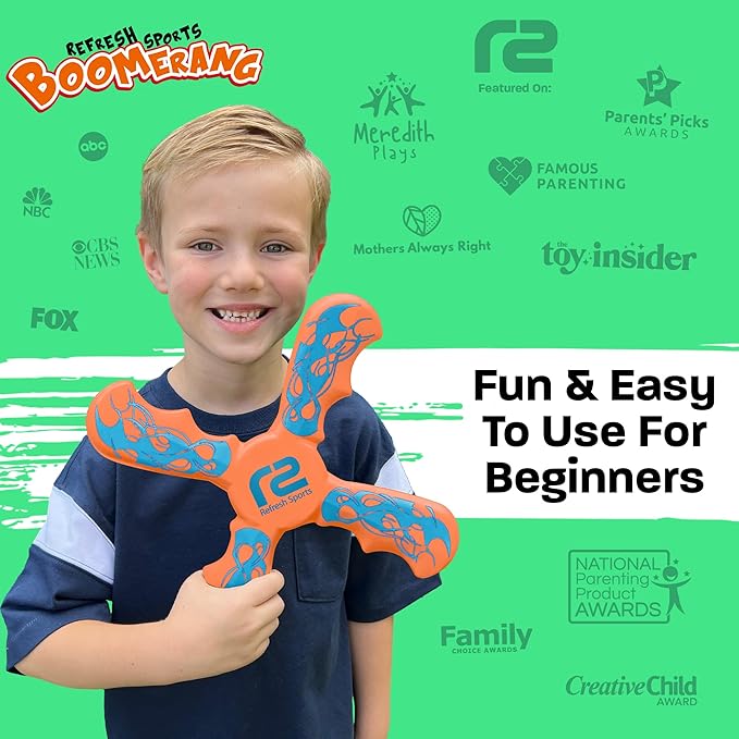 Boomerang for Kids - Easter Gifts for Boys & Girls All Ages - Best Easter Basket Stuffers & Fun Kid Gift Ideas - Outdoor Toys - Fun Children Birthday Party Favors - Valentines Day Gifts For Kids
