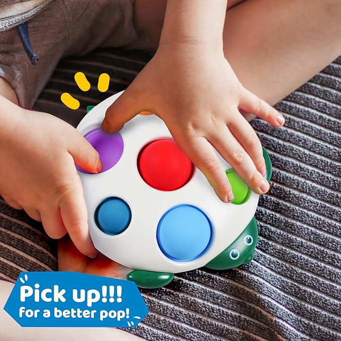 LiKee Fidget Popper Sensory Baby Toys for 10+ Months, Christmas Stocking Stuffers Push and Popping Busy Board, Montessori Toys for 1+ Years Old, Airplane Car Travel Toy for Toddlers 1-3 Stress Relief