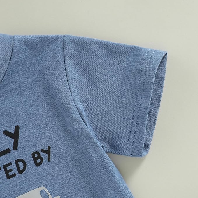 WZTYYDS Toddler Baby Boy Summer Clothes 2T 3T 4T 5T Boys Outfit Letter Truck Short Sleeve T-Shirt Tops + Shorts Set