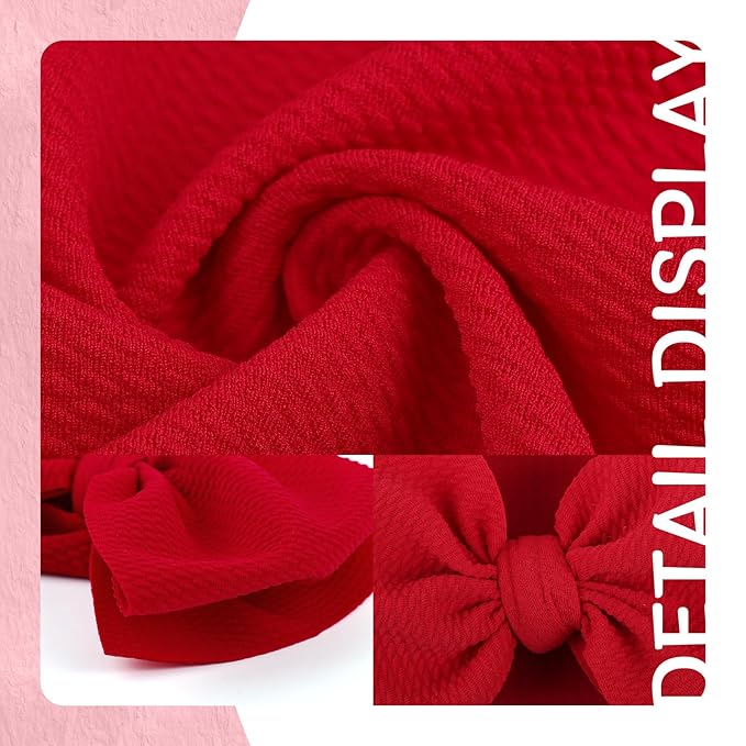 Super Durable Soft Knot Headbands with Hair Bows Infant Toddlers Kids Hair Accessories Red Black Headband for Newborn Baby Girls