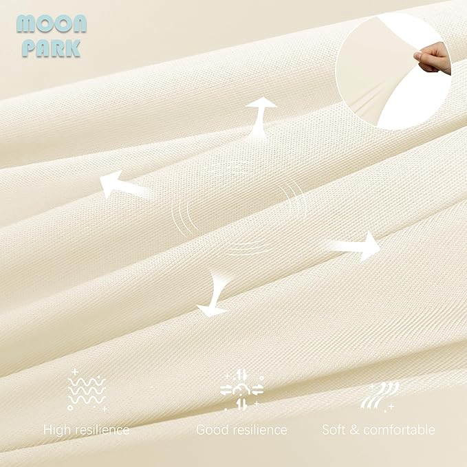 MOON PARK Pregnancy Pillows for Sleeping - U Shaped Full Body Maternity Pillow with Removable Cover - Support for Back, Legs, Belly, Hips - 57 Inch - Ivory - Cooling Cover