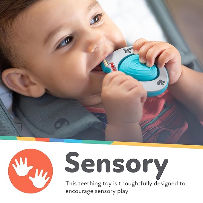 Nuby Teethe N' Pop Sensory Play Teether - Baby Teething Toy - 3+ Months - Elephant