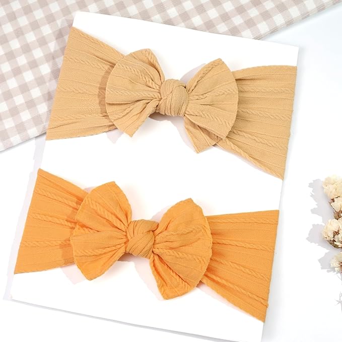 CÉLLOT Super Stretchy Soft Knot Headbands with Hair Bows Head Wrap Hair Accessories For Newborn Baby Girls Infant Toddlers Kids