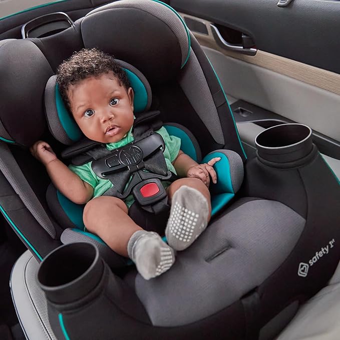 Safety 1st Grow and Go All-in-One Slim Convertible Car Seat, Rear Facing, 5-40 lbs, Forward Facing (30–65 lbs), High Back Booster Seat 40-100 pounds, Iron Frost