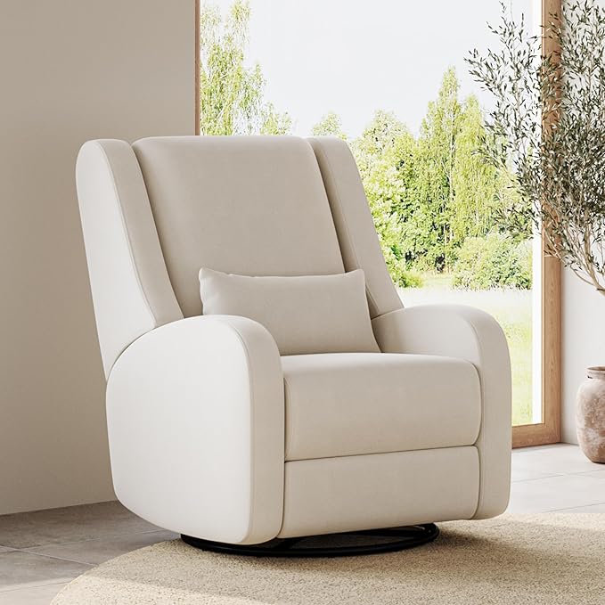 Nurture& The Charleston Wingback Plus – Premium Power Recliner for Nursery | Ergonomic, Stain-Resistant Glider Chair with USB, Lumbar & Head Support – Modern Baby Room Essential