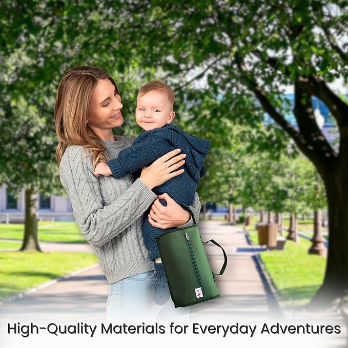 Portable Diaper Changing Pad - Compact Foldable Waterproof Travel Baby Changing Mat, Lightweight On-The-Go Diaper Clutch with Built-in Cushion & Wipe-Clean Surface