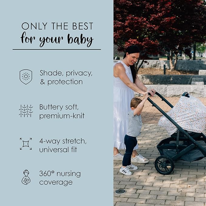 Milk Snob Original 5-in-1 Cover - Nursing Cover for Breastfeeding - Baby Carseat Canopy & Stroller - Essential All-in-One Design - Gift for Mom, Baby (Quinn)