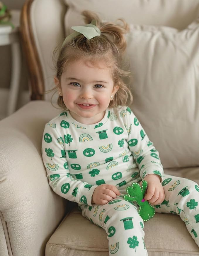 moimoln Sibling Matching 6M-8Y Soft Warm Cotton Modal Character Long Sleeve Snug-Fit Pajama Long Sleeve Sleepwear Daily