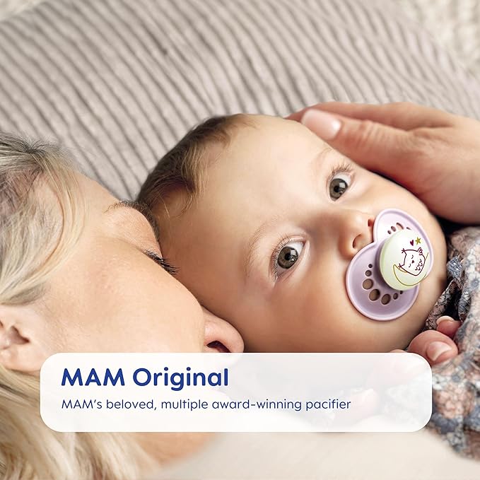 Pacifier, 16+ Months, Variety Pack (1 Original, 1 Air + 1 Night Pacifier), Unisex 3-Count