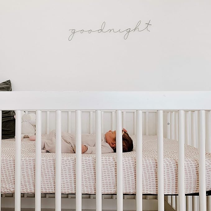 Ely’s & Co. Waterproof Crib Sheets/Toddler Bed Sheets – All-in-One Mattress Protector + Fitted Sheet – Soft Jersey Cotton, Mauve Pink Splash & Stripes, Baby Girl Nursery Bedding Essential – 2-Pack