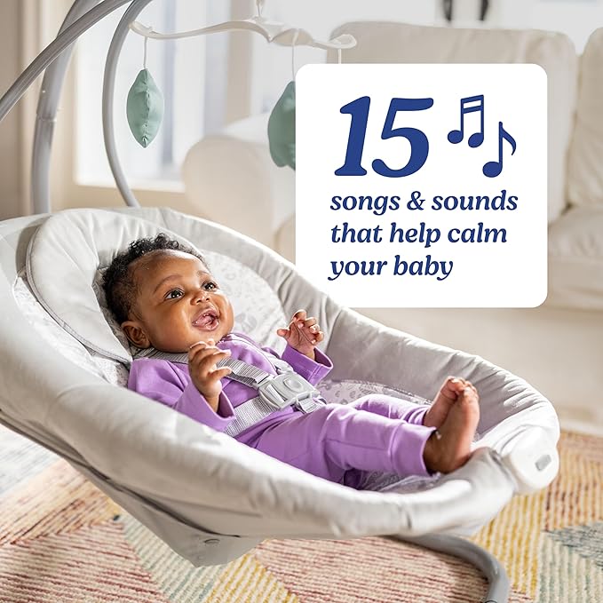 Graco Simple Sway Portable Baby Swing for Infants, Newborn Swing with 15 Songs and Sounds, Great Gift for New Parents, Baby Registry Must Have