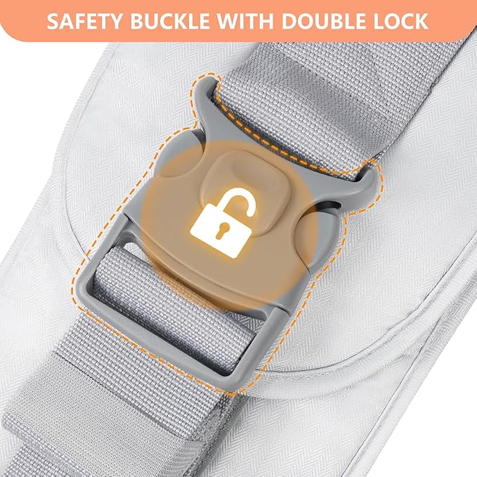 HKAI Baby Hip Carrier,Baby Carrier with Adjustable Waistband & Breathable Mesh, Ergonomic Carrier with Non-Slip Hip Seat Surface for Newborns & Toddlers (Light Grey)