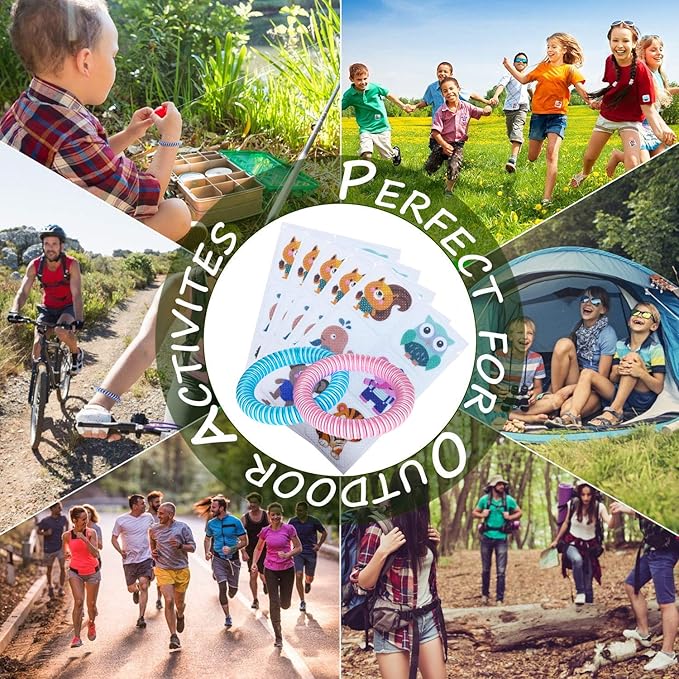 120 Pack Mosquito Patches Stickers for Kids & Adult, Resealable Stickers with 2 Pack Mosquito Bracelet, Mosquito Stickers for Indoor Outdoor Camping & Travel Summer Camp Essentials