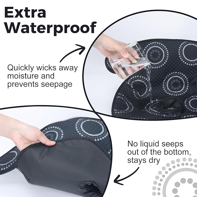 Piddle Pad, Car Seat Potty Training Protector, Waterproof Car Seat Cover with Anti-Slip Backing, Machine Washable Liner for Baby Toddler Carseat, Stroller (Black, 2PC)