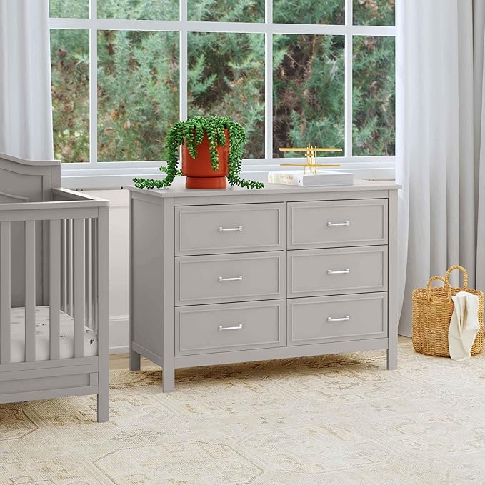 Davinci Charlie 6-Drawer Double Dresser in Grey