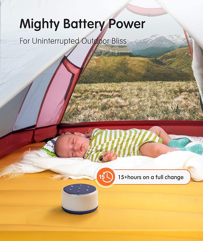 FamiSym Sleep Sound Machine for Babies Kids Adults - Rechargeable White Noise Machine for Sleeping with Night Light, 34 Soothing Sounds, Nursery Decor Baby Lullaby Machine, Registry Gift