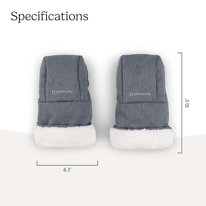 UPPAbaby CozyHandmuff - Easily Attaches to Stroller Handlebars - Ultra-Plush, Weather-Proof Hand Protection - Julian (Dusty Blue Mélange)
