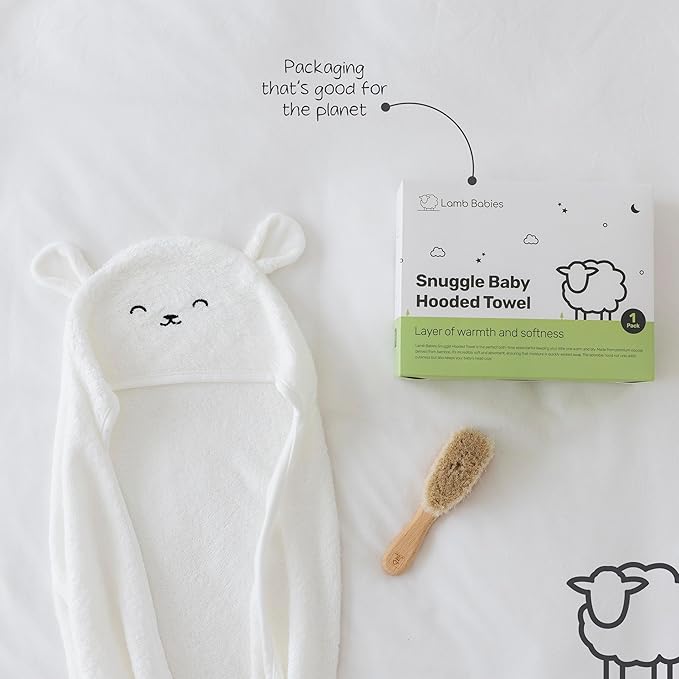 Snuggle Hooded Bamboo Baby Towel, Ultra-Soft Bamboo Viscose for Warmth and Quick Drying, Functional Bath-Time Essential, Adorable Hooded Baby Towels