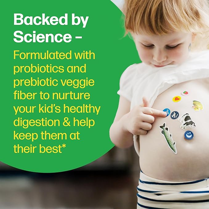 Culturelle Daily Probiotic For Kids + Veggie Fiber Gummies (Ages 3+) - 60 Count - Digestive Health & Immune Support – Berry Flavor with a Vitamin C Boost