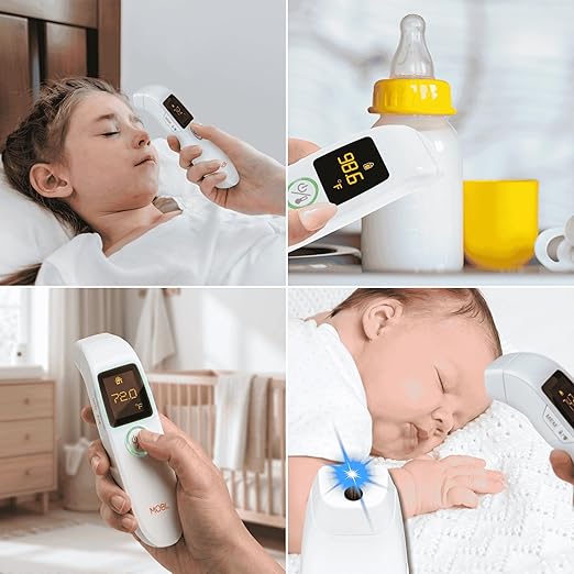 MOBI Air Non-Contact Forehead Thermometer w/Integrated Distance Sensor, Smart Medication Reminder & Memory Recall, Fever Thermometer, Forehead Thermometer, Digital Baby Thermometer, Body Temperature