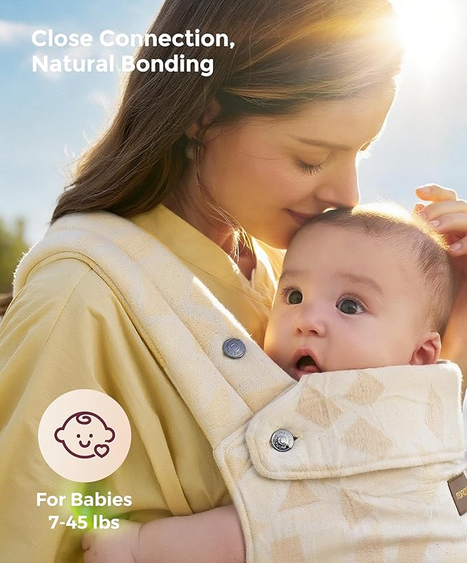 Momcozy Baby Carrier, Ergonomic, Cozy and Lightweight Carrier, Effortless to Put On, Ideal for Hands-Free Parenting, Enhanced Lumbar Support, Geometry