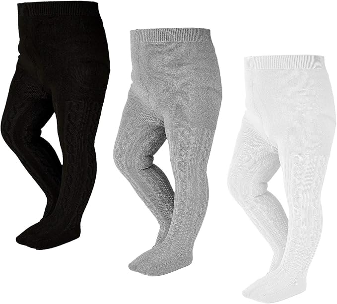 EPEIUS Baby Girl Tights Thick Cable Knit Leggings Stockings Cotton Pantyhose for Newborn Infant Toddler 3/4/5/6 Pack