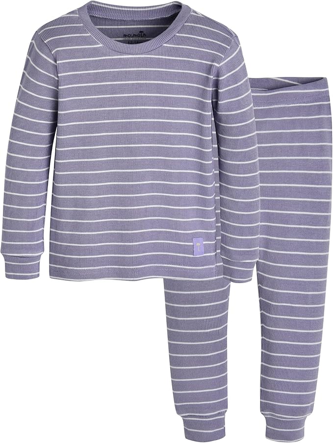 moimoln Stripe Pajamas Set 12M-8Y Ribbed Unisex Baby & Toddler, Soft Viscose, Snug-Fit, Everyday Sleepwear