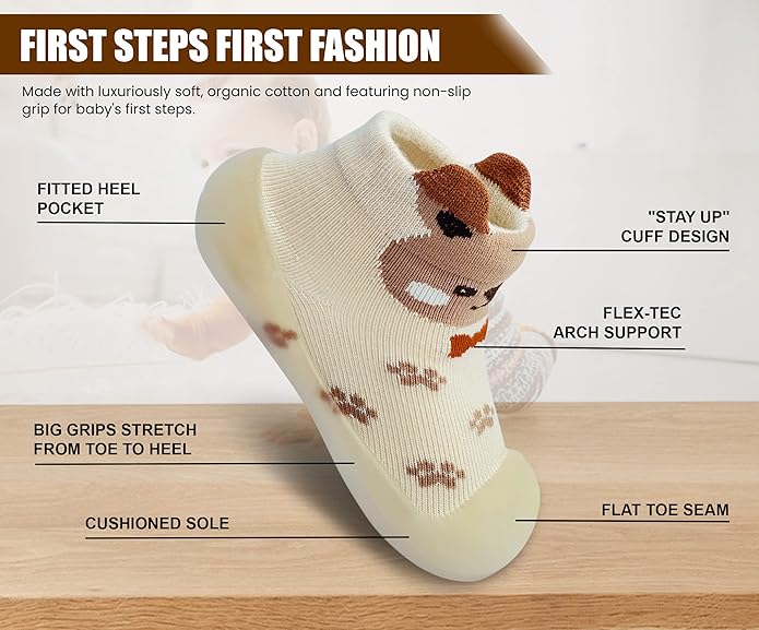 Baby Sock Shoes Boys Girls First Walking Shoes Non-Slip Slippers Soft Sole Sneakers Toddler Infant Babygirl