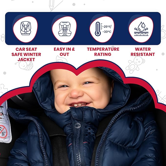ONE KID The Road Coat Down | Car Seat Safe Winter Jacket | Crash Tested | Unisex | 12 Months-8 Years
