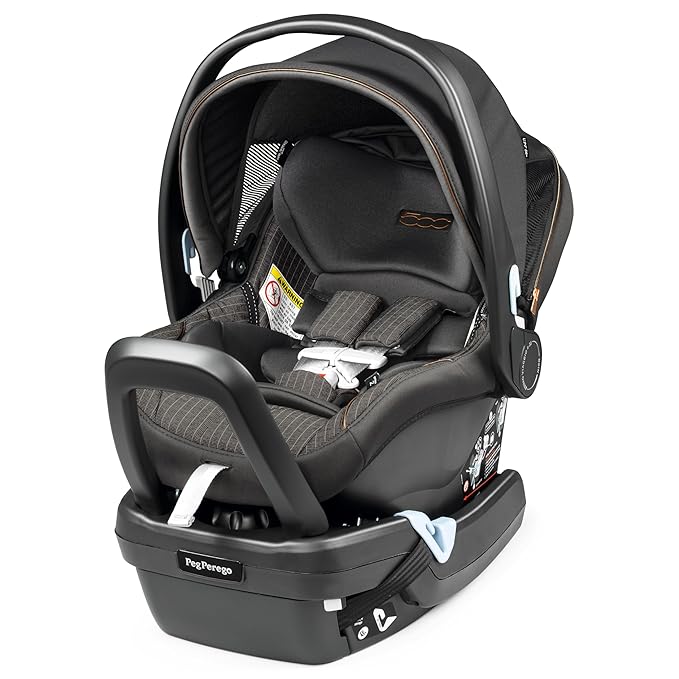 Peg Perego Primo Viaggio Nido - Rear Facing Infant Car Seat - Includes Base with Load Leg & Anti-Rebound Bar - for Babies 4 to 30 lbs - Made in Italy - Fiat 500 (Grey)