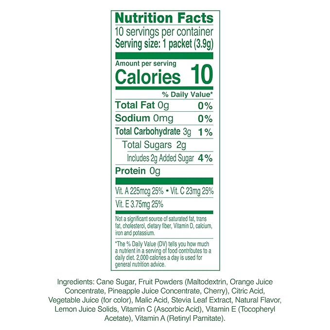 True Lemon, Fruit Punch Packets Low Sugar No Preservatives Kids Hydration Drink Mix, 1.38 Ounce (Pack of 4)