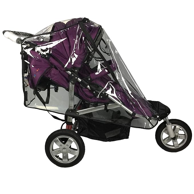 Rain Cover for Double Stroller,Universal Size Weather Shield for Side by Side Double Baby Stroller.