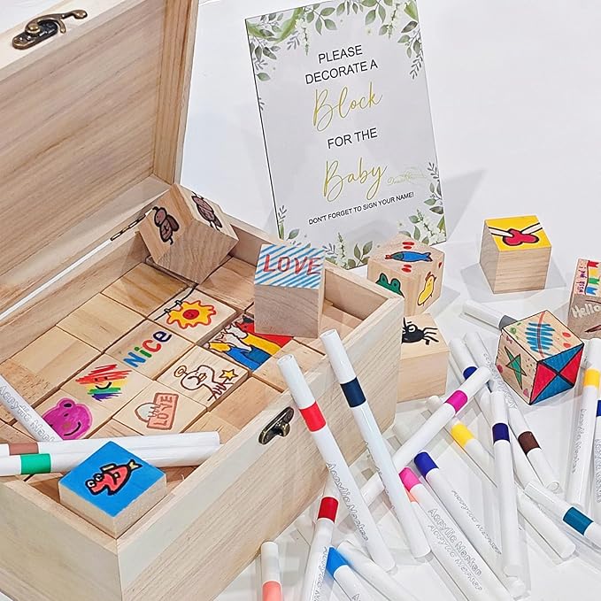 78 PCS Fun Baby Shower Games Sign Kit, Unique Baby Shower Ideas, Funniest Games Ever Where You Can Draw to Your Heart's Content, Suitable for Boy and Girls
