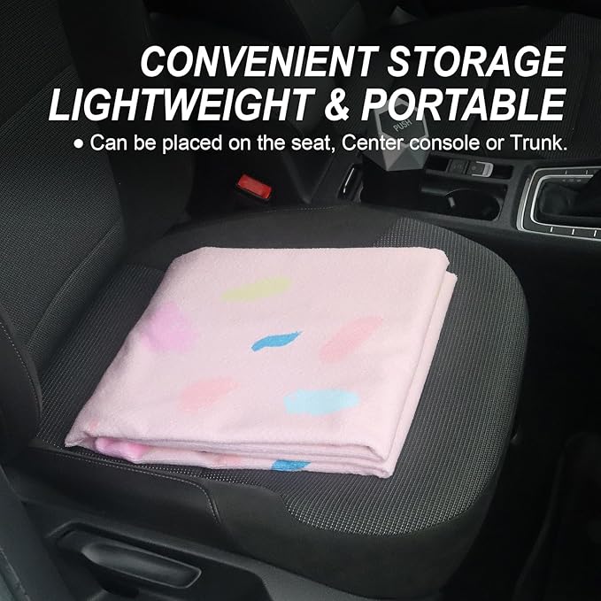 Back Seat Cover Protector for Dogs and Kids, Universal Waterproof Towel Rear Bench Seat Cover for Car, Truck, Van & SUV, Machine-Washable Backseat Car Covers (Pink Drops, 1pcs Rear Seat)