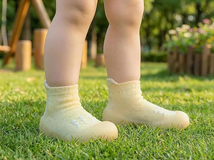 Hstyle Baby Sock Shoes Toddler Walking Shoes Infant Non-Slip Slippers Soft Rubber Sole Sneakers for Baby Boys Girls