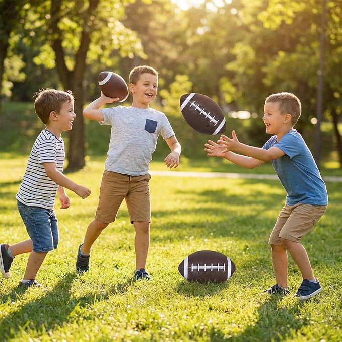 Shindel 6PCS Mini Inflatable Football, 6.3 inch Waterproof Footballs Toys for Kids Perfect Outdoor and Indoor Games, Football Party Favors