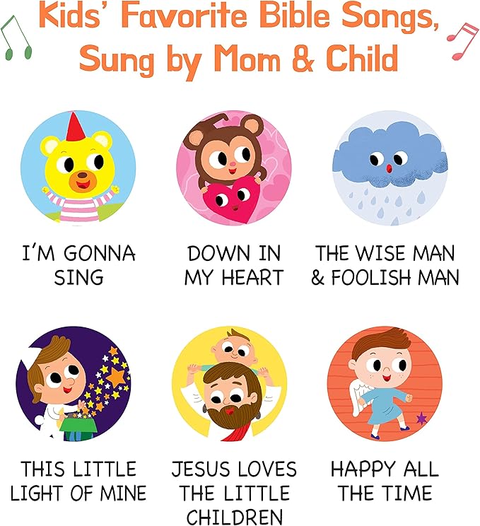 Dance with Jesus Christian Sound Books for Kids - 6 Bible Songs - Baptism, Christening, Dedication Gifts for Boys and Girls - Religious Toys, Music Books for Toddlers 1-3