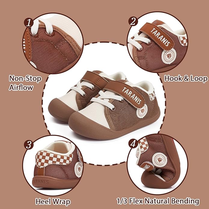 Toddler Shoes Boys Girls Infant Sneakers Non-Slip Rubber Sole Baby Crib First Walker Shoes