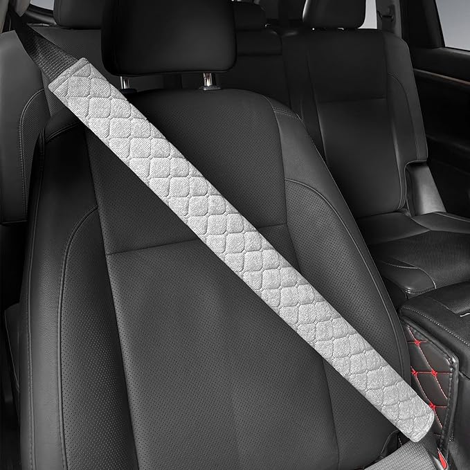 surpassme Car Seat Belt Pads Cover, 1 PC 25.5in Extra Length Seat Belt Shoulder Strap Covers Protector to Release Stress to Neck and Shoulder for a Safety Driving (Grey)