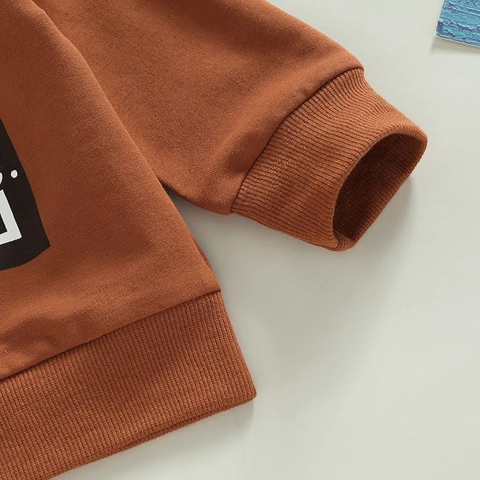 Toddler Baby Boy Fall Outfit Crewneck Long Sleeve Sweatshirt Tops Elastic Pants Jogger Cute Newborn Winter Clolthes Set