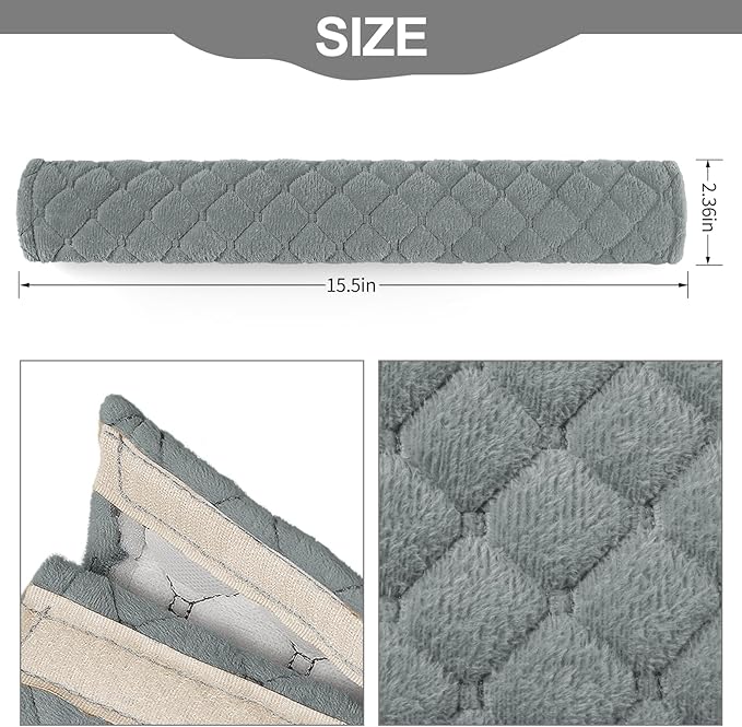 surpassme Car Seat Belt Pads Cover, 2PCS 15in Extra Length Seat Belt Shoulder Strap Covers Protector to Release Stress to Neck and Shoulder for a Safety Driving (Grey)