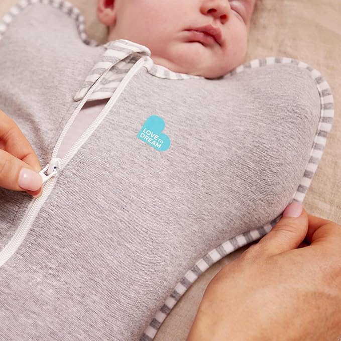 Love to Dream Warm Swaddle UP 2.5 TOG Baby Sleep Sack for Autumn & Winter | Arms Up Position for Self-Soothing, Calms Startle Reflex | Medium 13–19 lbs, Storm Blue
