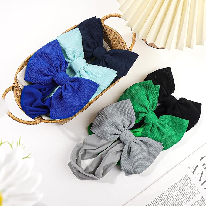YanJie Infant, Newborn & Toddler Hair Accessories - Pretty Bow Headbands in Pink, Red & Blue