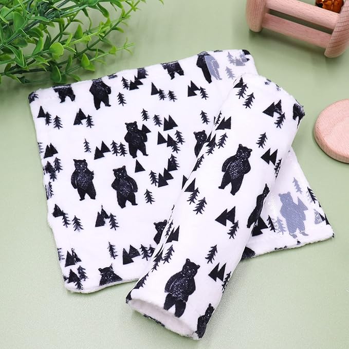 Baby Car Seat Belt Covers, Bear Car Seat Strap Covers for Boys, Fleece Stroller Strap Cover for Kids, Soft Car Seat Neck Cover, Newborn Car Seat Straps Shoulder Protectors, 2 Pack