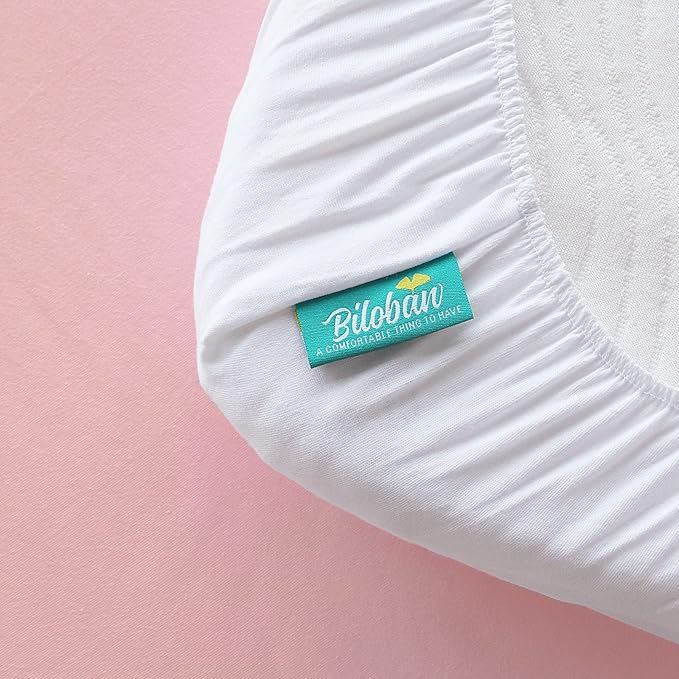 Bassinet Sheets Fit for YADAQE, Li'l Pengyu, BCOL, Miclassic, Milliard, TCBunny and Evolur Stellar Bedside Bassinet, 100% Cotton, 2 Pack, Ultra Soft Bassinet Sheet, White and Pink