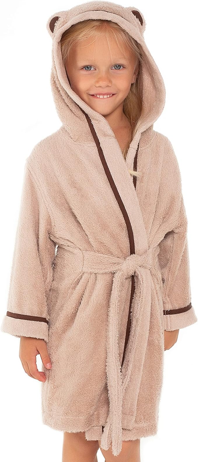 Premium Soft Toddler Bathrobe - Rayon from Bamboo Toddler Robe with Hood - Kids Boys & Girls Robe